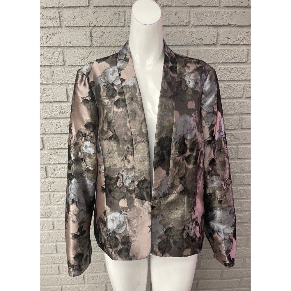 Kasper Women Floral Print Jacquard Blazer Size 10